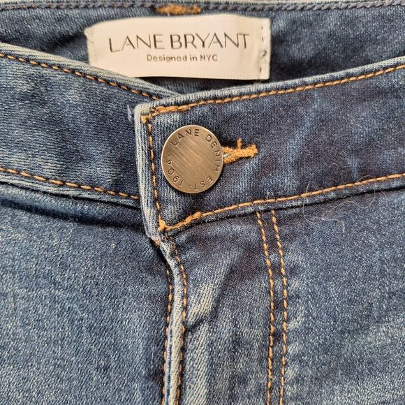 Lane Bryant Blue Mid-Rise Super Stretch Skinny Pedal Jeans - Size 16 - Picture 6 of 12